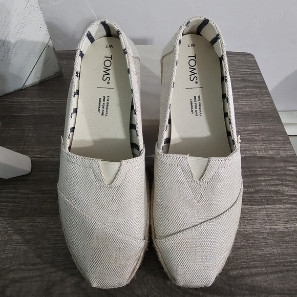 TOMS LNC Womens Alpargatas Espadrille Slip On Flats Beige Canvas Size 7 - Picture 8 of 8